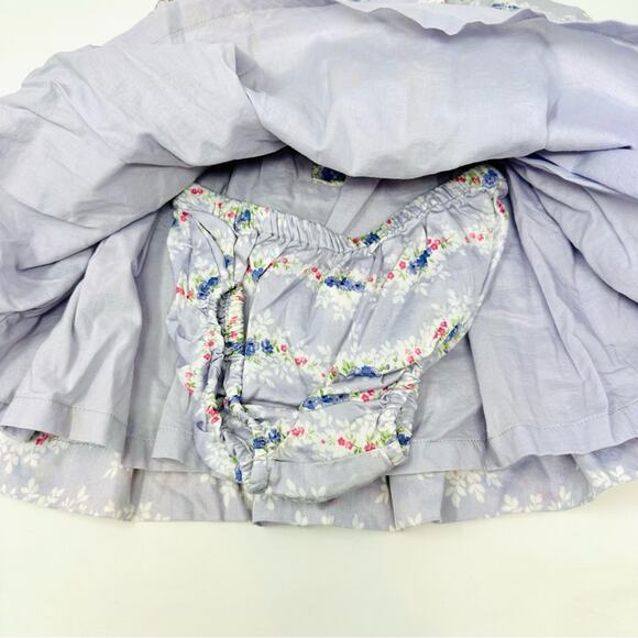 Janie & Jack Floral Ruffle Dress Size 3-6 Months Lavender Print W/ Diaper Cover - Picture 3 of 9